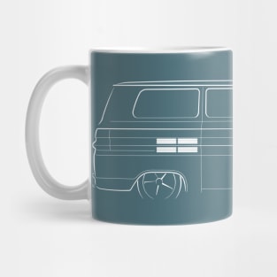 Chevy Corvair Greenbrier Van - profile stencil, white Mug